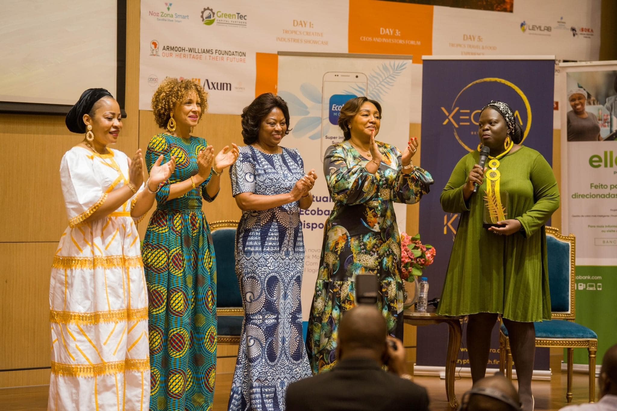 Venicia Guinot, President of the Tropics Group with the First Ladies of Cape Verde, the Democratic Republic of Congo, Angola and the representative of the First Lady of Equatorial Guinea. (Photo by Kidjo Photography)