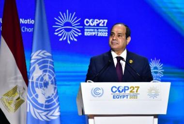 Egyptian President Abdel Fattah al-Sissi at the inauguration of COP27 in Sharm el-Sheikh in Egypt.